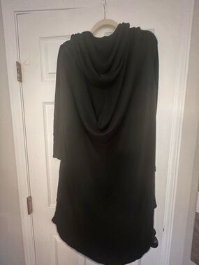 Athleta Black Hooded Longline Yoga Cardigan